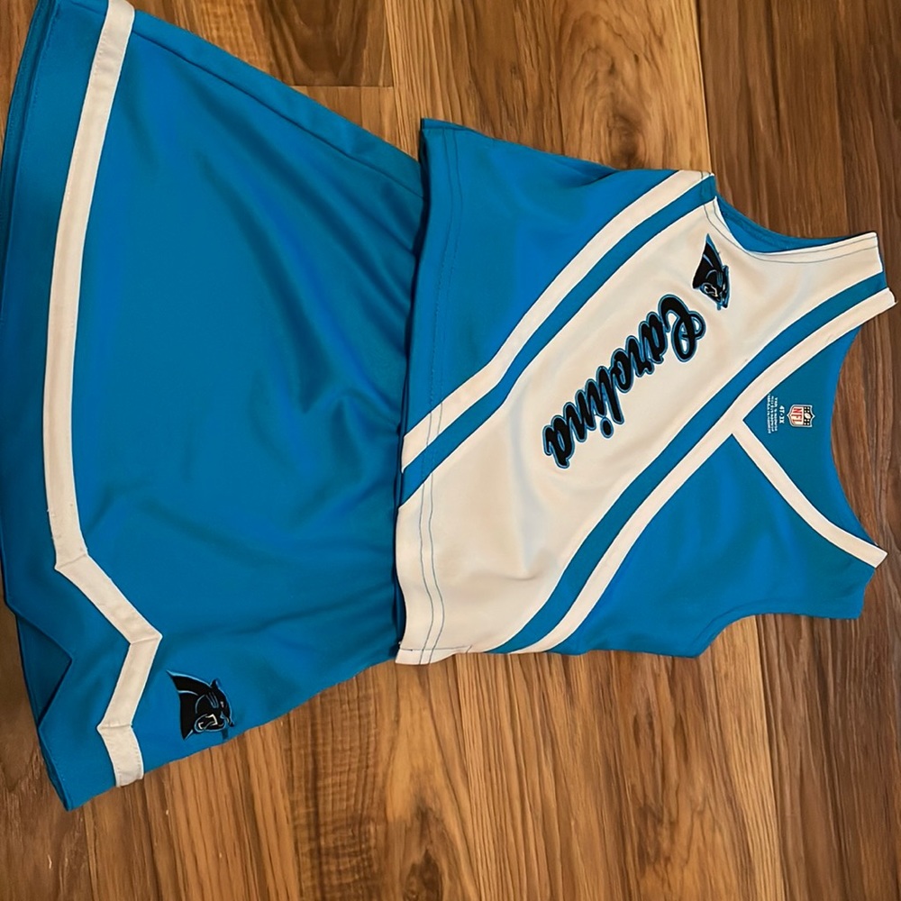 Girls size 4T-3x Carolina Panther cheer set
